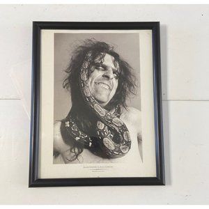 Framed Art B&W  Poster Photo Page Alice Copper by Annie Leibovitz 14 x11 inch